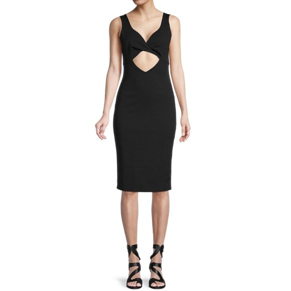 THE FASHION POET Cutout Fitted Dress Black XL - Picture 1 of 9